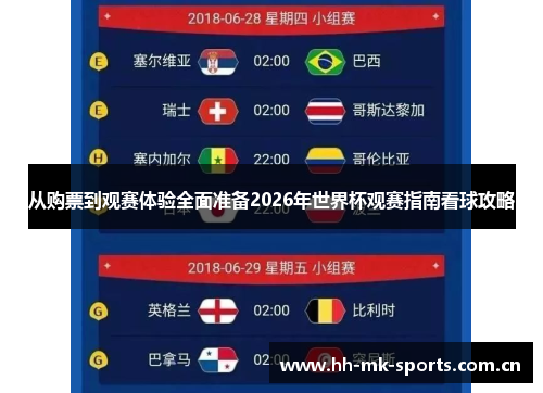 从购票到观赛体验全面准备2026年世界杯观赛指南看球攻略